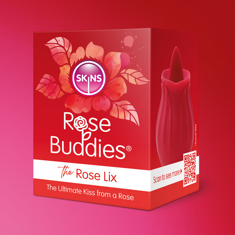 Skins Rose Buddies The Rose Lix Red Usb Rechargeable Flicking Rose Stimulator