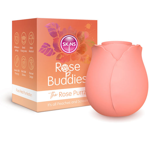 Skins Rose Buddies The Rose Purrz Light Pink Usb Rechargeable Pulsing Rose Stimulator