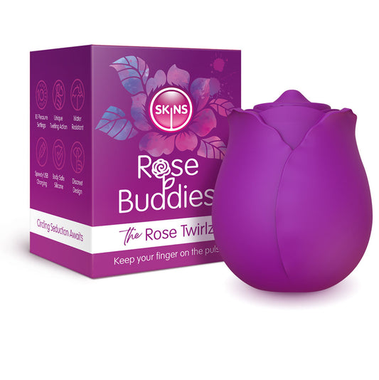 Skins Rose Buddies The Rose Twirlz Purple Usb Rechargeable Twirling Rose Stimulator