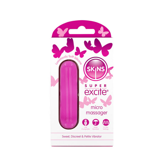 Skins Super Excite Rechargeable Pink Bullet Pink Usb Rechargeable Bullet