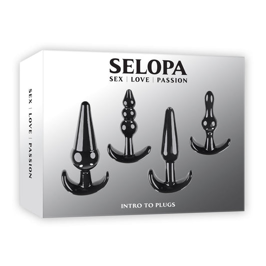 Selopa Intro To Plugs Black Butt Plugs Set Of 4