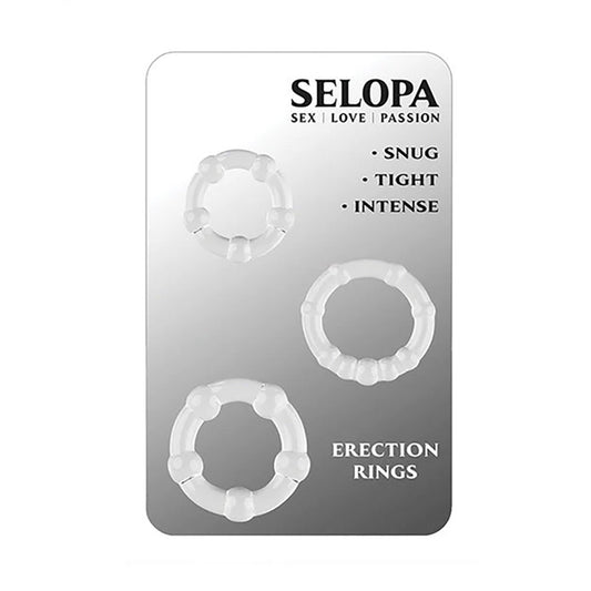 Selopa Erection Rings Clear Cock Rings Set Of 3