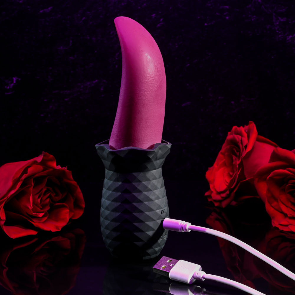 Selopa Tongue Teaser Pink/Black Usb Rechargeable Vibrating Tongue Stimulator