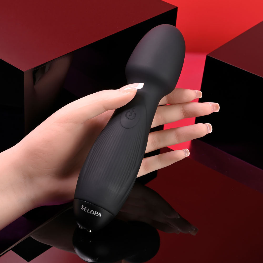 Selopa Power Trip Black 18.8 Cm Usb Rechargeable Massage Wand