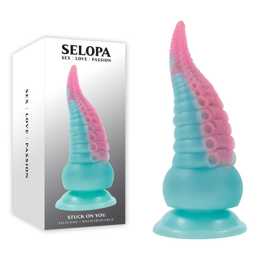 Selopa Stuck On You Blue/Pink 19 Cm Usb Rechargeable Vibrating Tentacle Fantasy Dildo