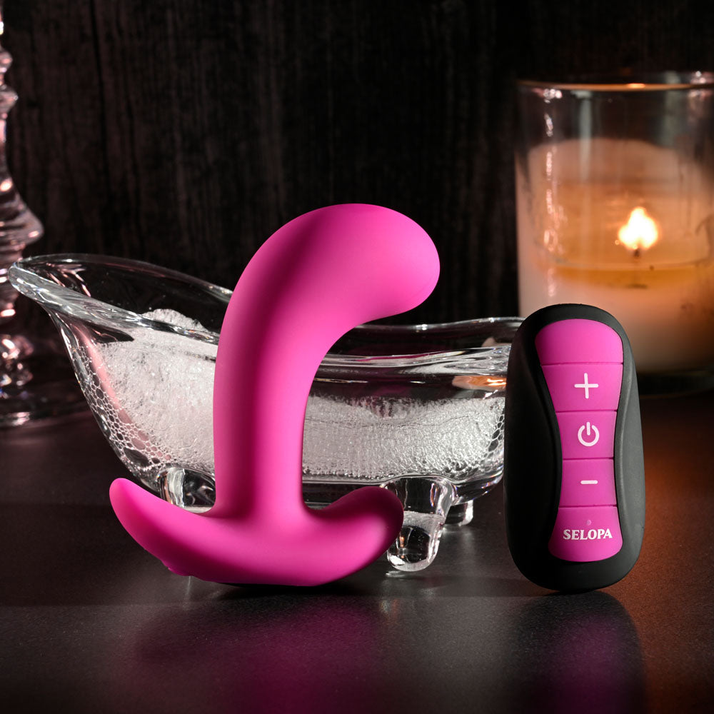 Selopa Hooking Up Pink 9.5 Cm Usb Rechargeable Vibrator With Wireless Remote