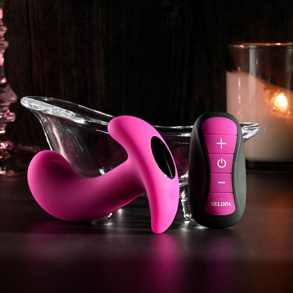 Selopa Hooking Up Pink 9.5 Cm Usb Rechargeable Vibrator With Wireless Remote