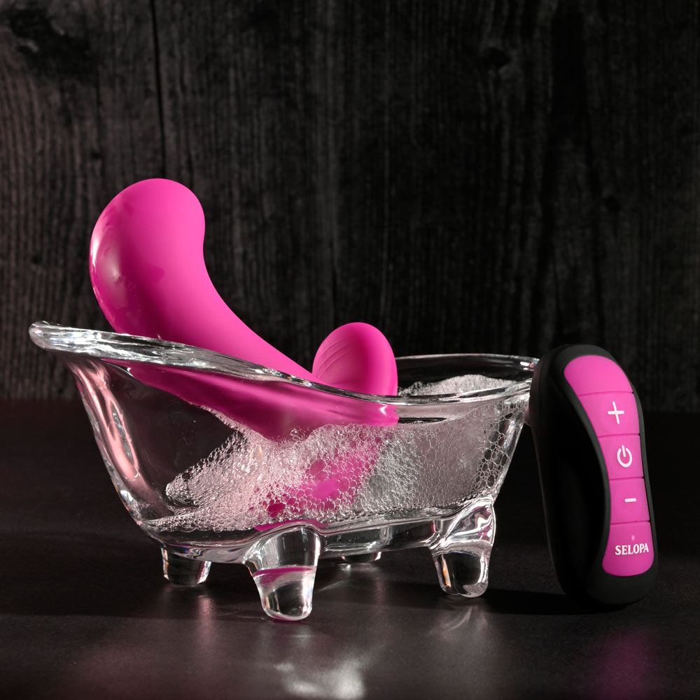 Selopa Hooking Up Pink 9.5 Cm Usb Rechargeable Vibrator With Wireless Remote