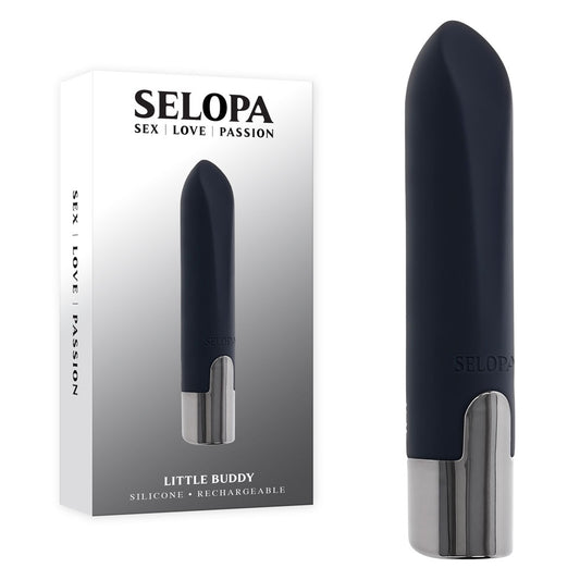 Selopa Little Buddy Black 11.1 Cm Usb Rechargeable Vibrating Bullet