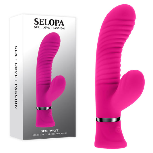 Selopa Next Wave Pink 16.4 Cm Usb Rechargeable Dual Vibrator