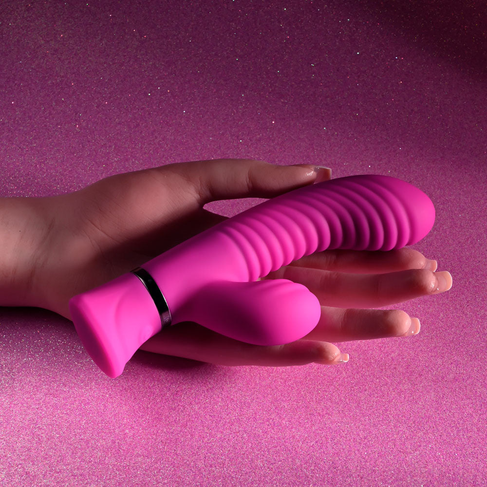 Selopa Next Wave Pink 16.4 Cm Usb Rechargeable Dual Vibrator