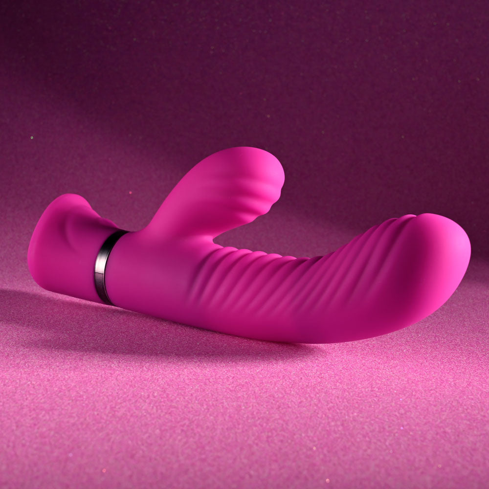Selopa Next Wave Pink 16.4 Cm Usb Rechargeable Dual Vibrator