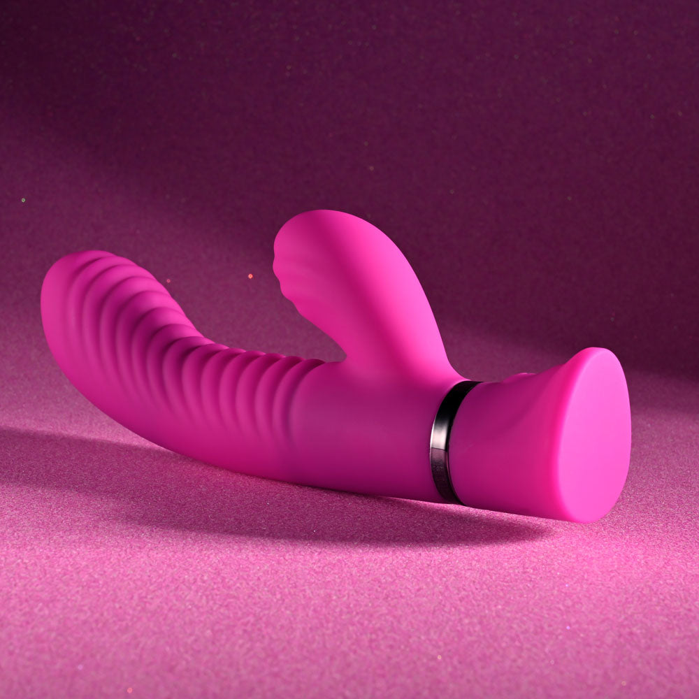 Selopa Next Wave Pink 16.4 Cm Usb Rechargeable Dual Vibrator