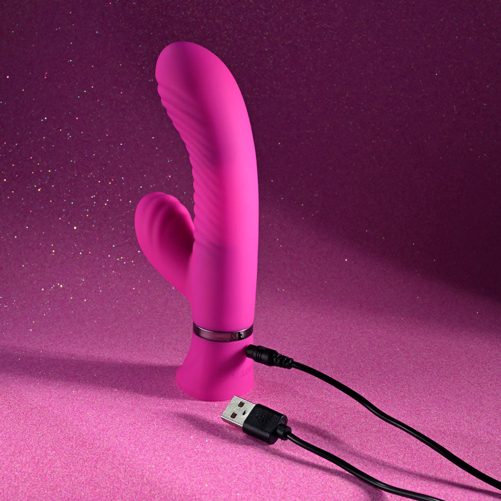 Selopa Next Wave Pink 16.4 Cm Usb Rechargeable Dual Vibrator