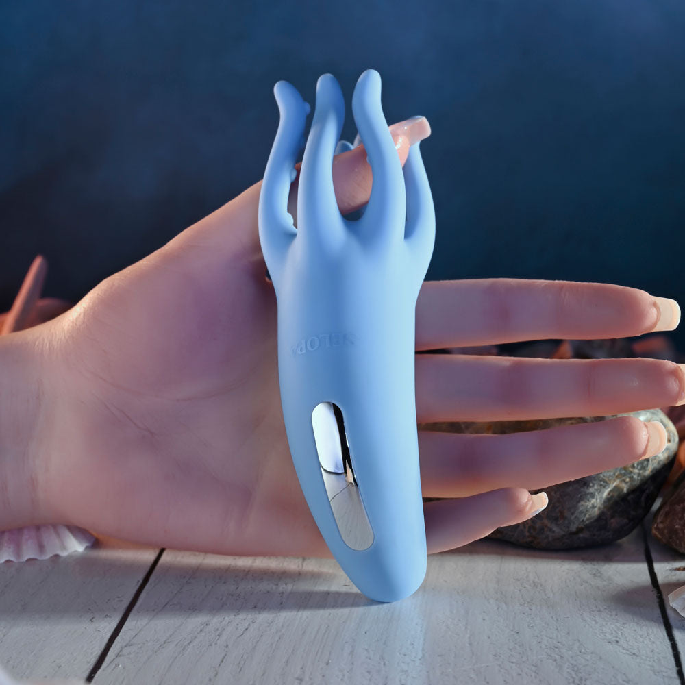 Selopa Tentacle Tickler Blue Usb Rechargeable Vibrating Stimulator