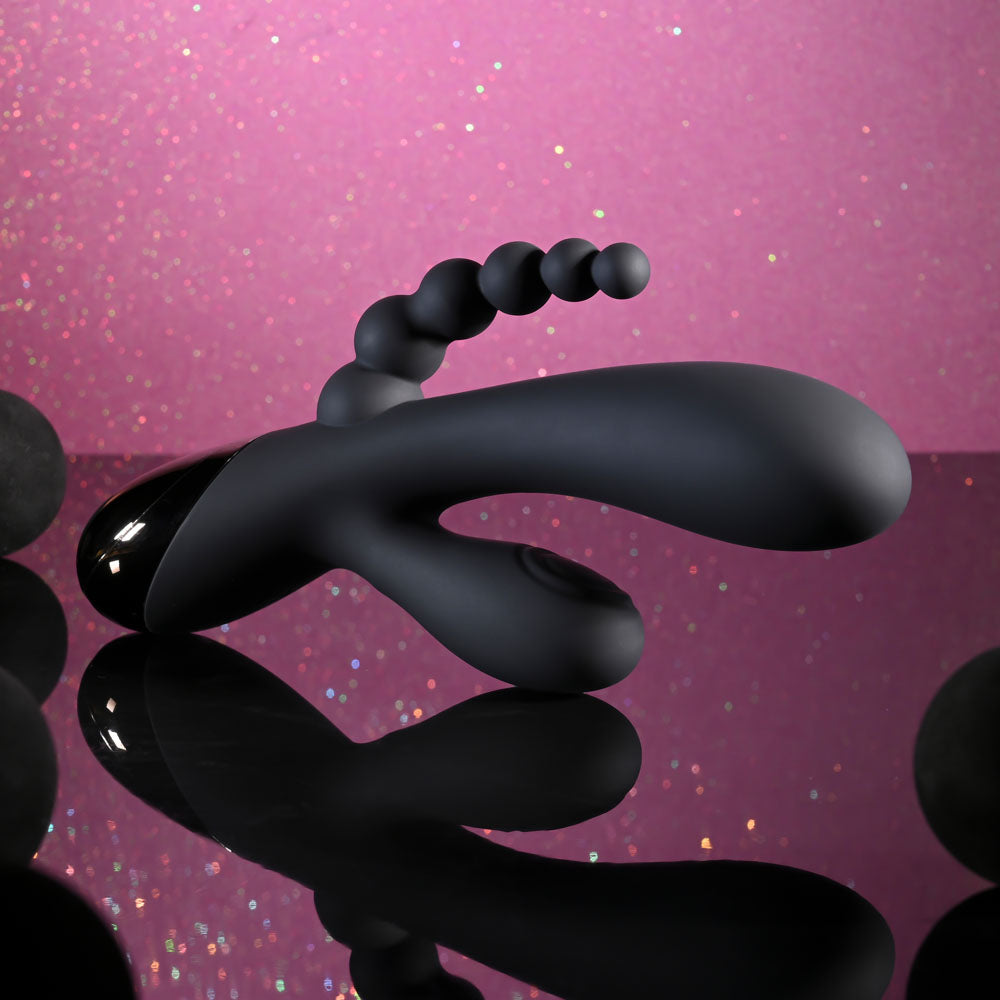 Selopa Triple Aces Black 19.7 Cm Usb Rechargeable Triple Stimulator Vibrator