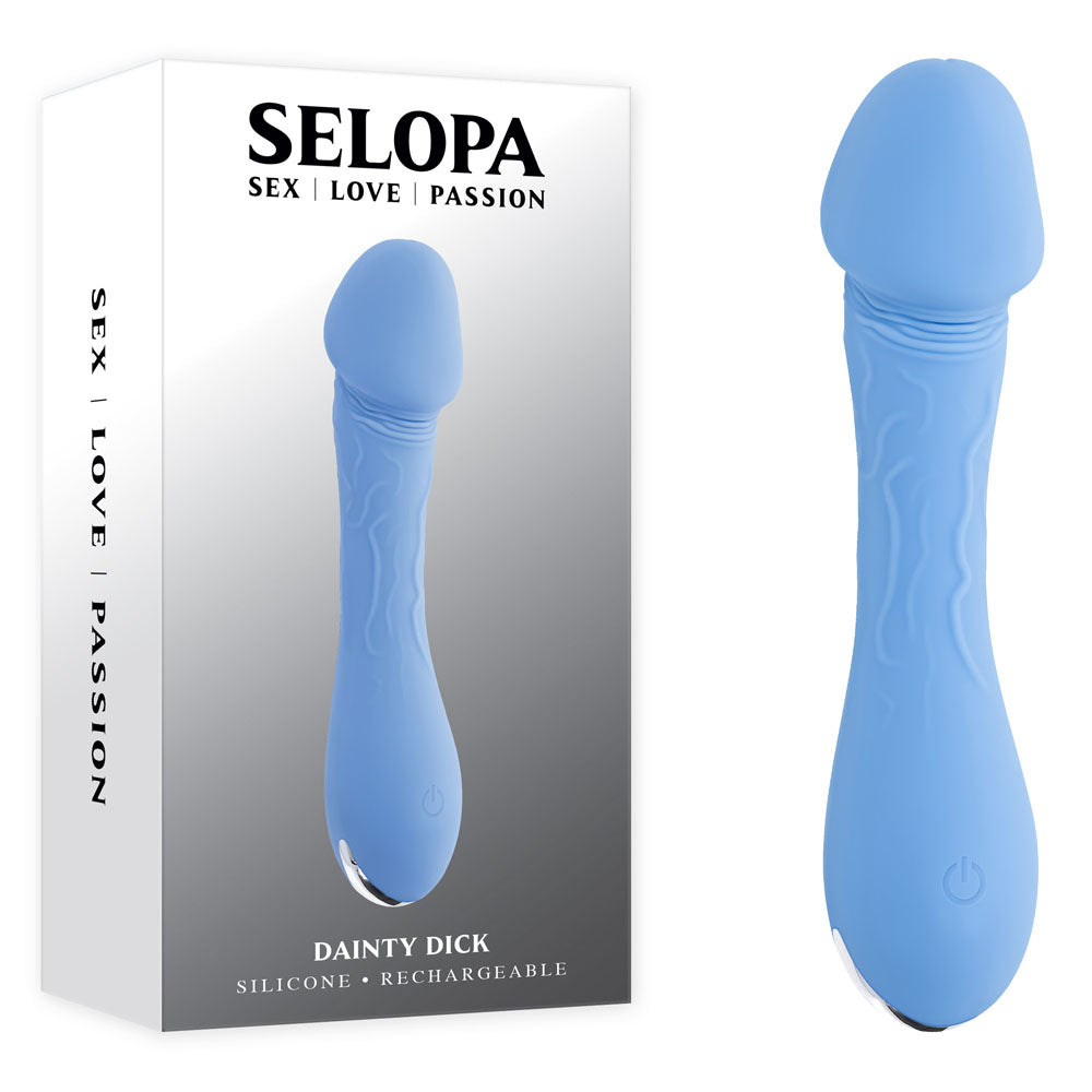 Selopa Dainty Dick Baby Blue 11.9 Cm Usb Rechargeable Mini Vibrator