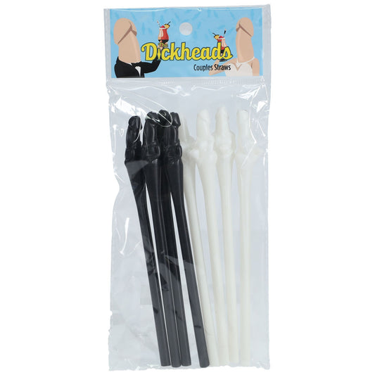 S Line The Dickheads Couples Straws Black/White Black/White Novelty Straws 8 Pack