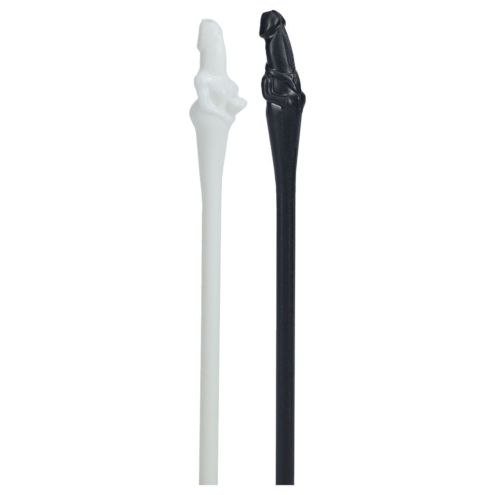 S Line The Dickheads Couples Straws Black/White Black/White Novelty Straws 8 Pack