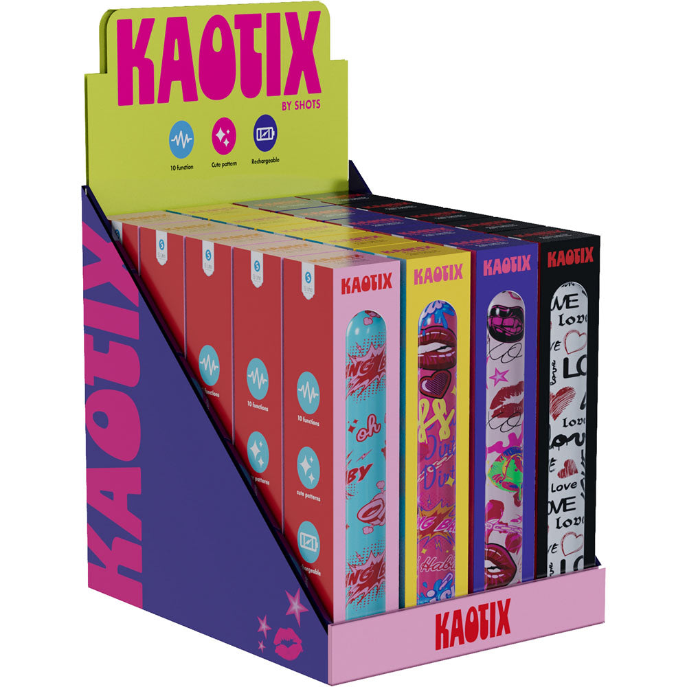S Line Kaotix Display Box Usb Rechargeable Vibrators Counter Display Of 4 X 5 Each