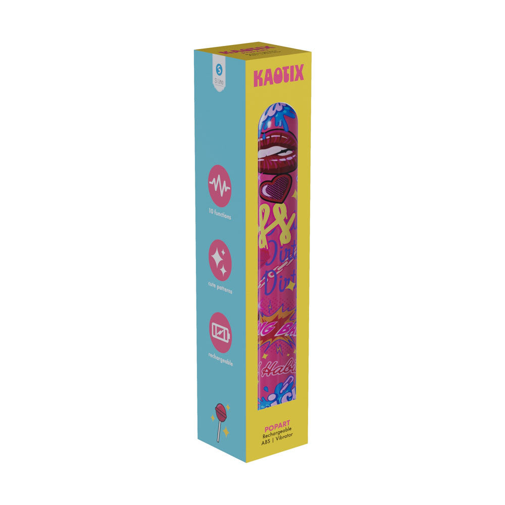 S Line Kaotix Pop Art Pink 17.8 Cm Usb Rechargeable Vibrator