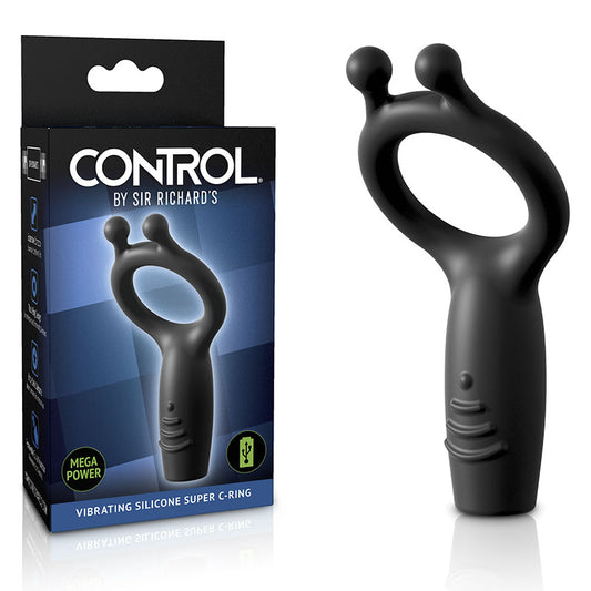 Sir Richards Vibrating Silicone Super C Ring Grey Usb Rechargeable Vibrating Cock Ring