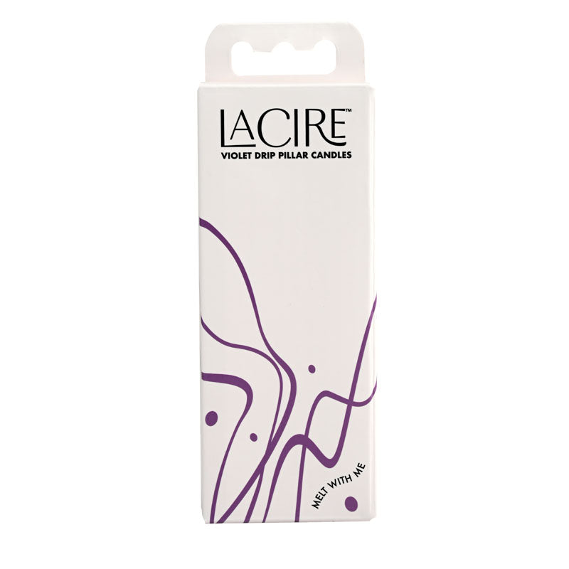 La Cire Drip Pillar Candles Violet Violet Drip Candles Set Of 3