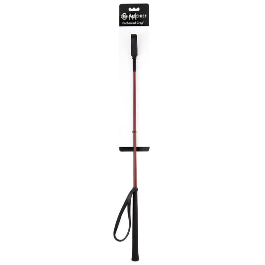 Sex & Mischief Enchanted Crop Burgundy/Black Riding Crop