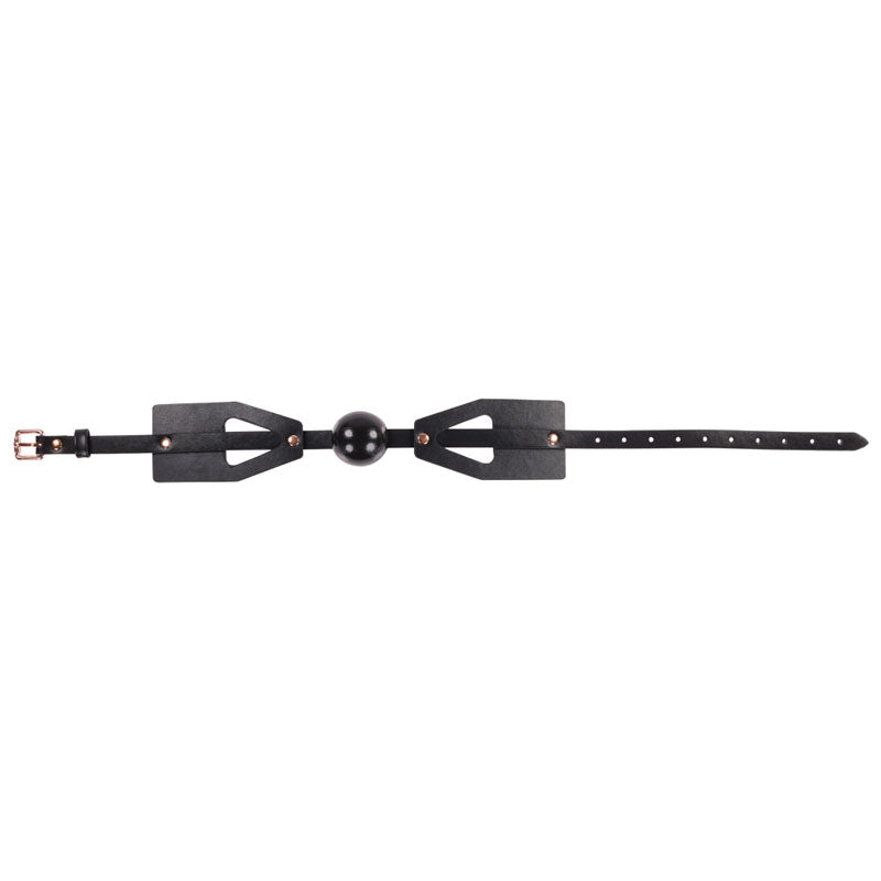 Sex & Mischief Brat Ball Gag Black/Rose Gold Mouth Restraint