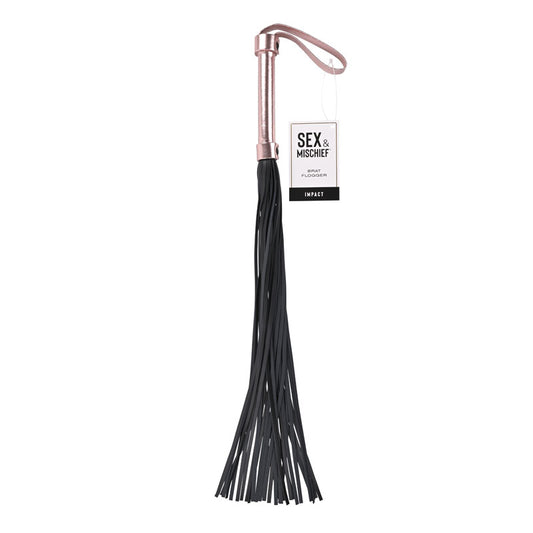 Sex & Mischief Brat Flogger Rose Gold/Black Flogger