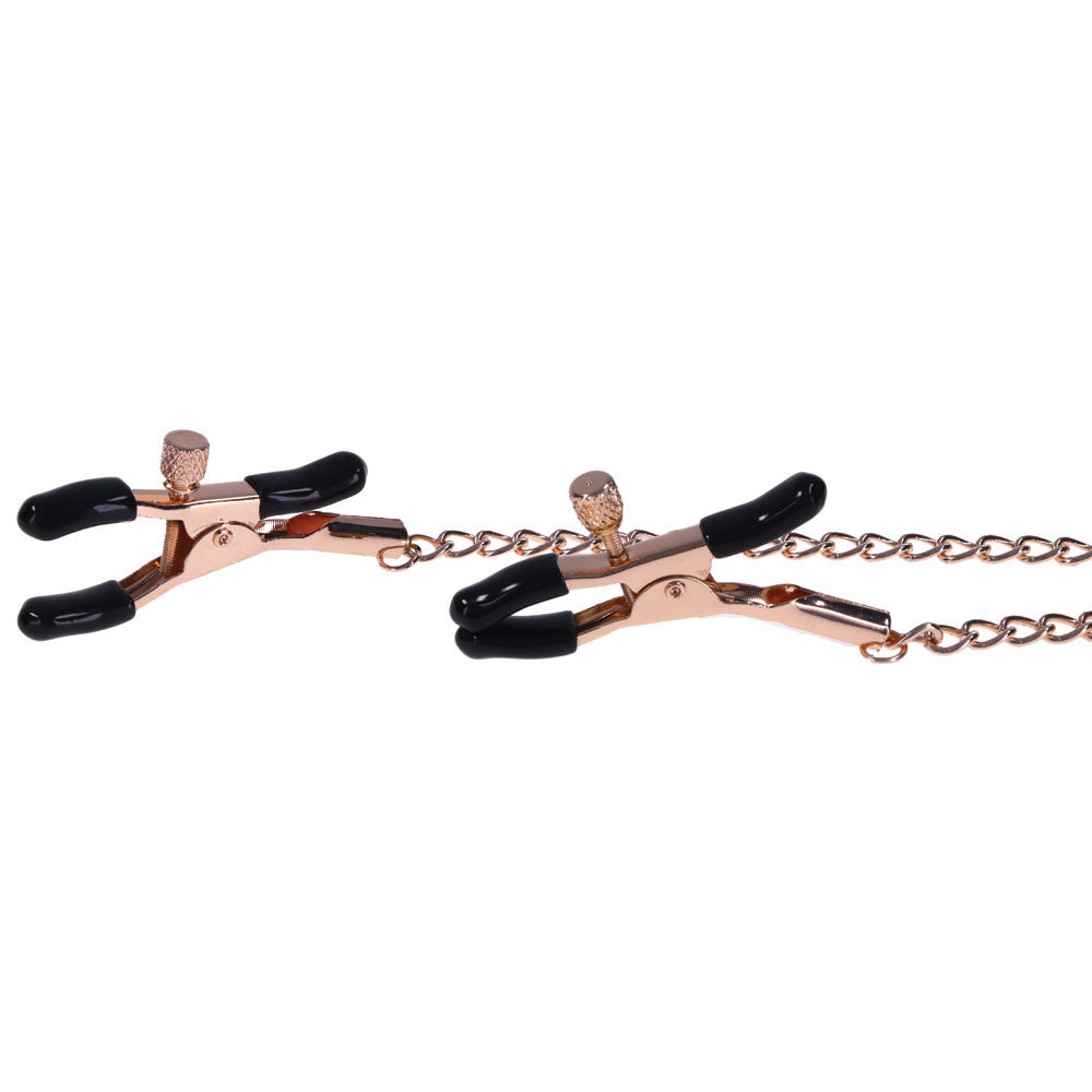 Sex & Mischief Brat Charmed Nipple Clamps Rose Gold Nipple Clamps With 45 Cm Chain