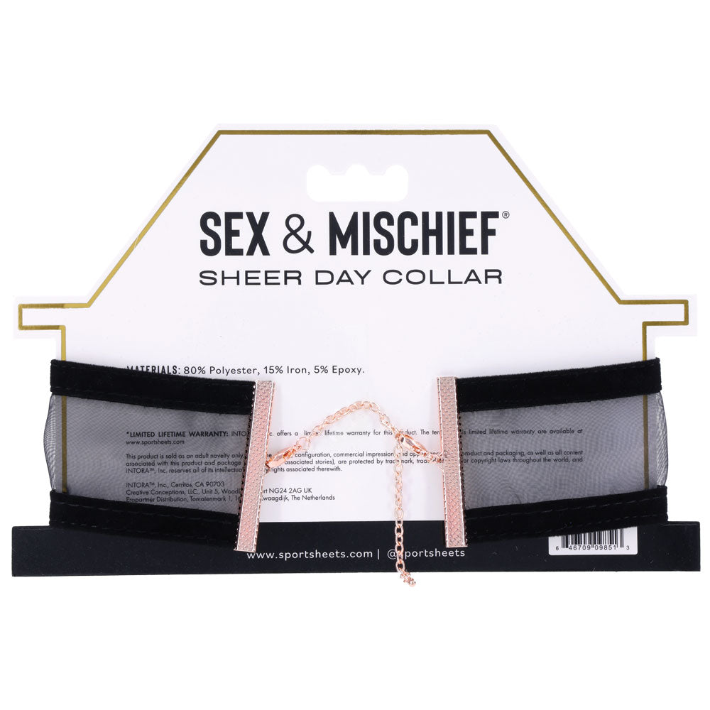 Sex & Mischief Sheer Day Collar Black Collar