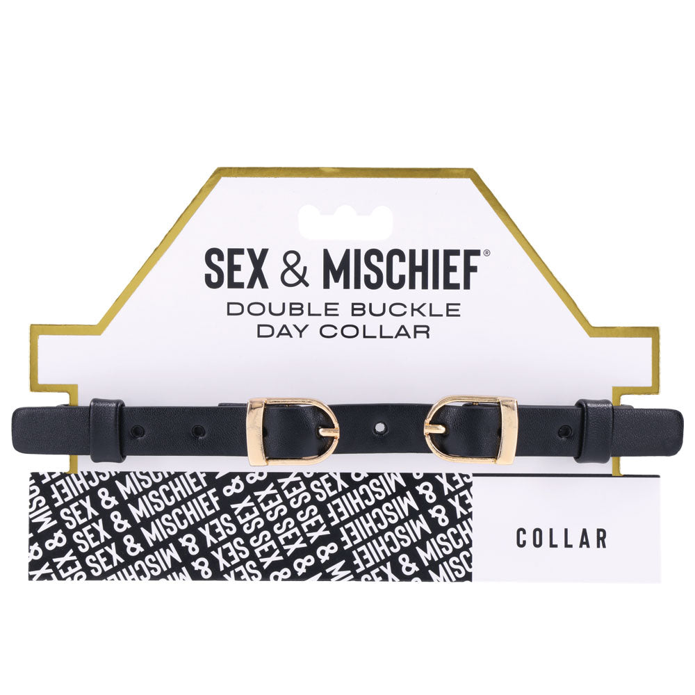 Sex & Mischief Double Buckle Day Collar Black Collar