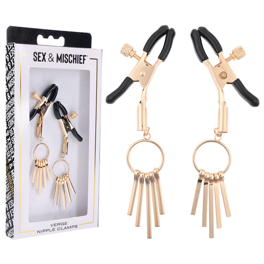 Sex & Mischief Verge Nipple Clamps Gold Nipple Clamps Set Of 2
