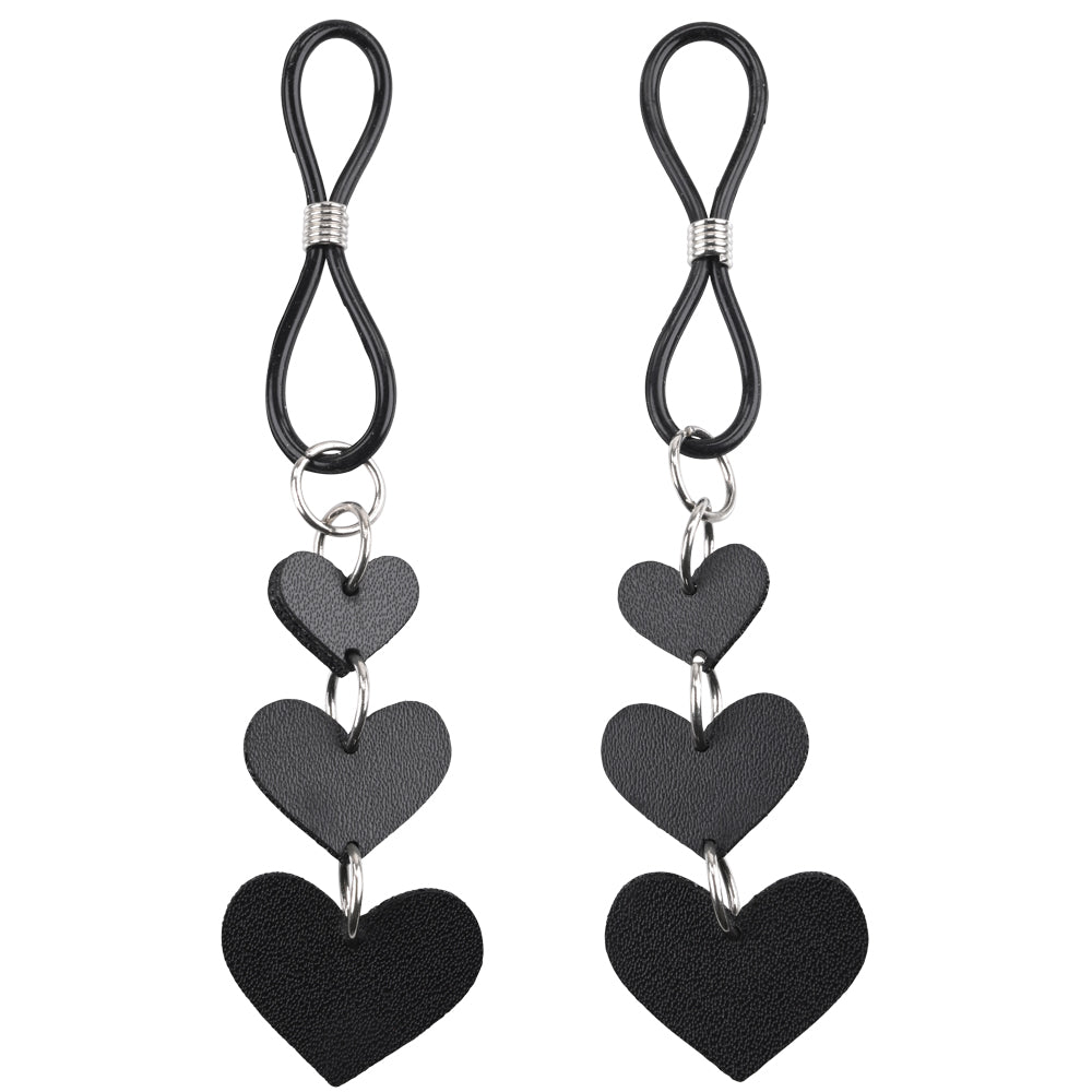 Sex & Mischief Heart Nipple Ties Black Nipple Restraints Set Of 2