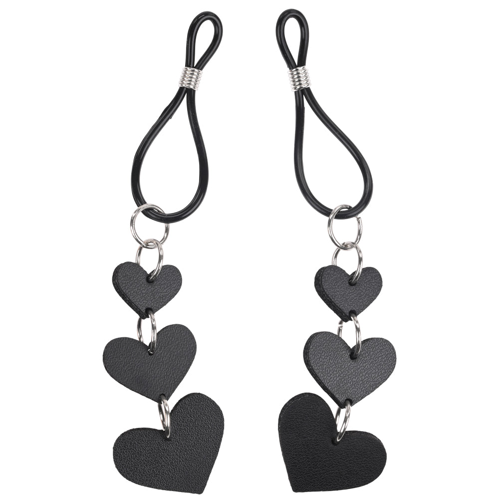 Sex & Mischief Heart Nipple Ties Black Nipple Restraints Set Of 2
