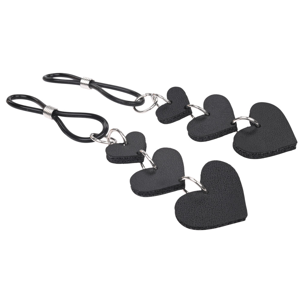 Sex & Mischief Heart Nipple Ties Black Nipple Restraints Set Of 2