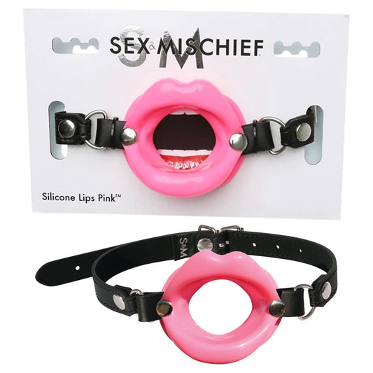 Sex & Mischief Silicone Lips Mouth Gag Pink Pink Mouth Restraint