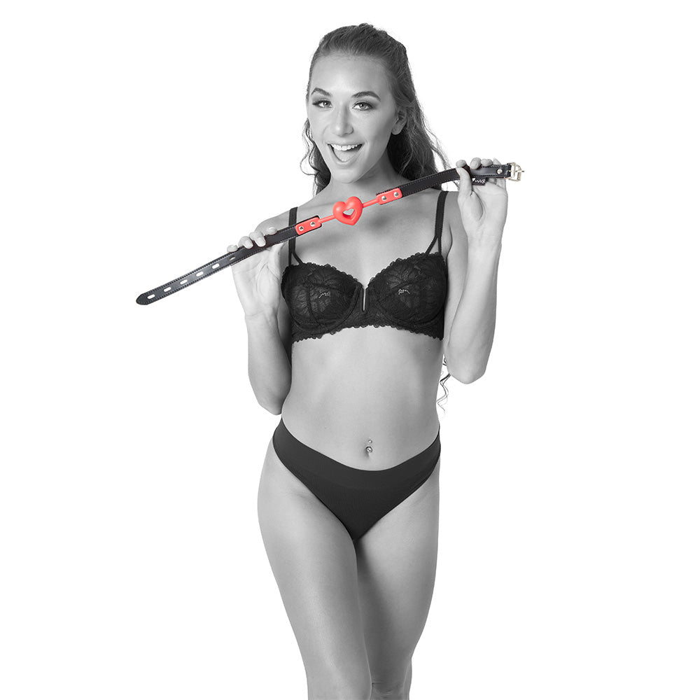 Sex & Mischief Amor Ball Gag Red/Black Mouth Restraint