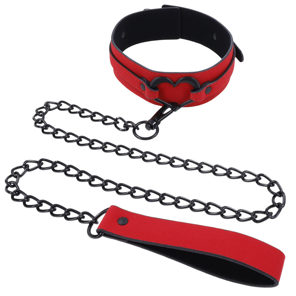 Sex & Mischief Amor Collar And Leash Red Restraint