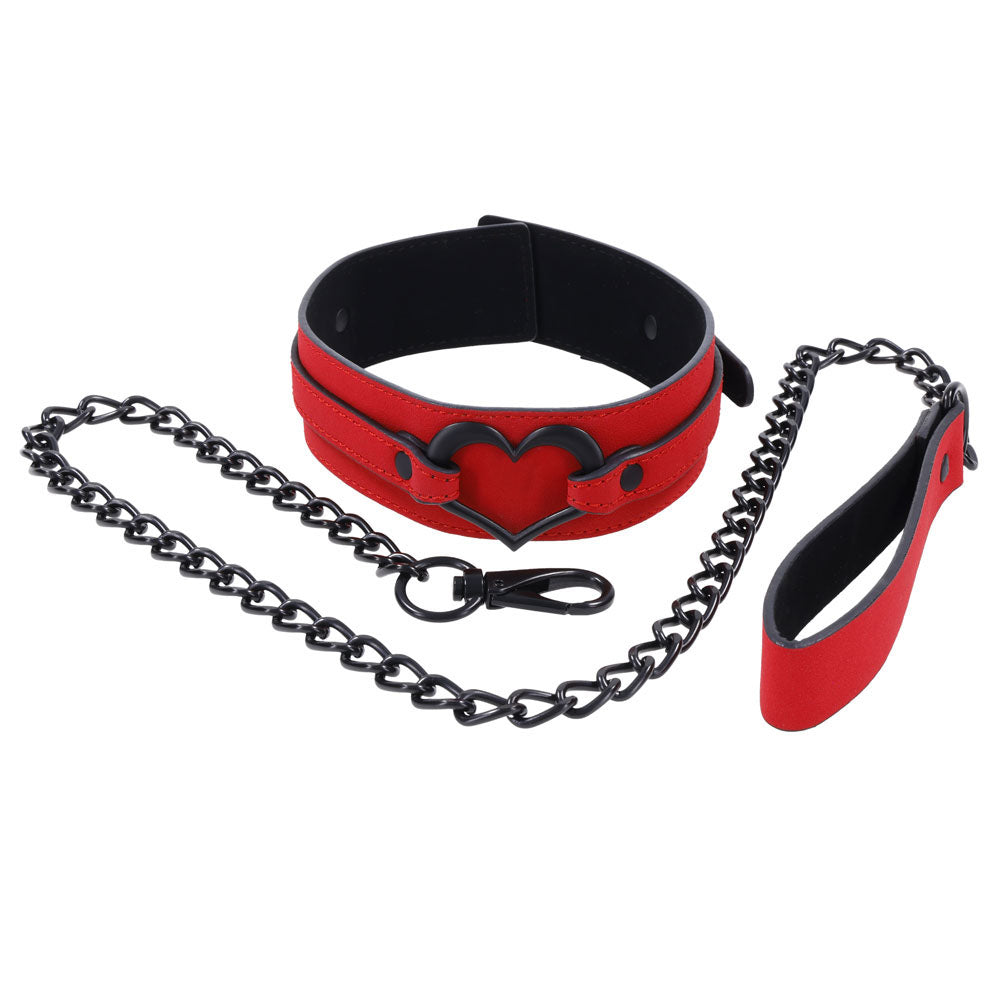 Sex & Mischief Amor Collar And Leash Red Restraint