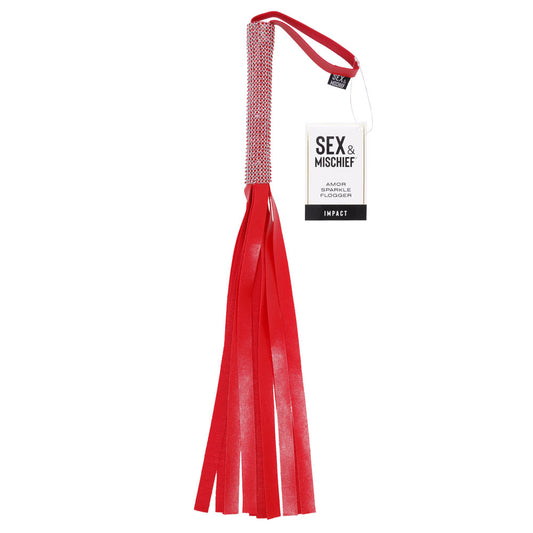 Sex & Mischief Amor Sparkle Flogger Red 33 Cm Flogger Whip