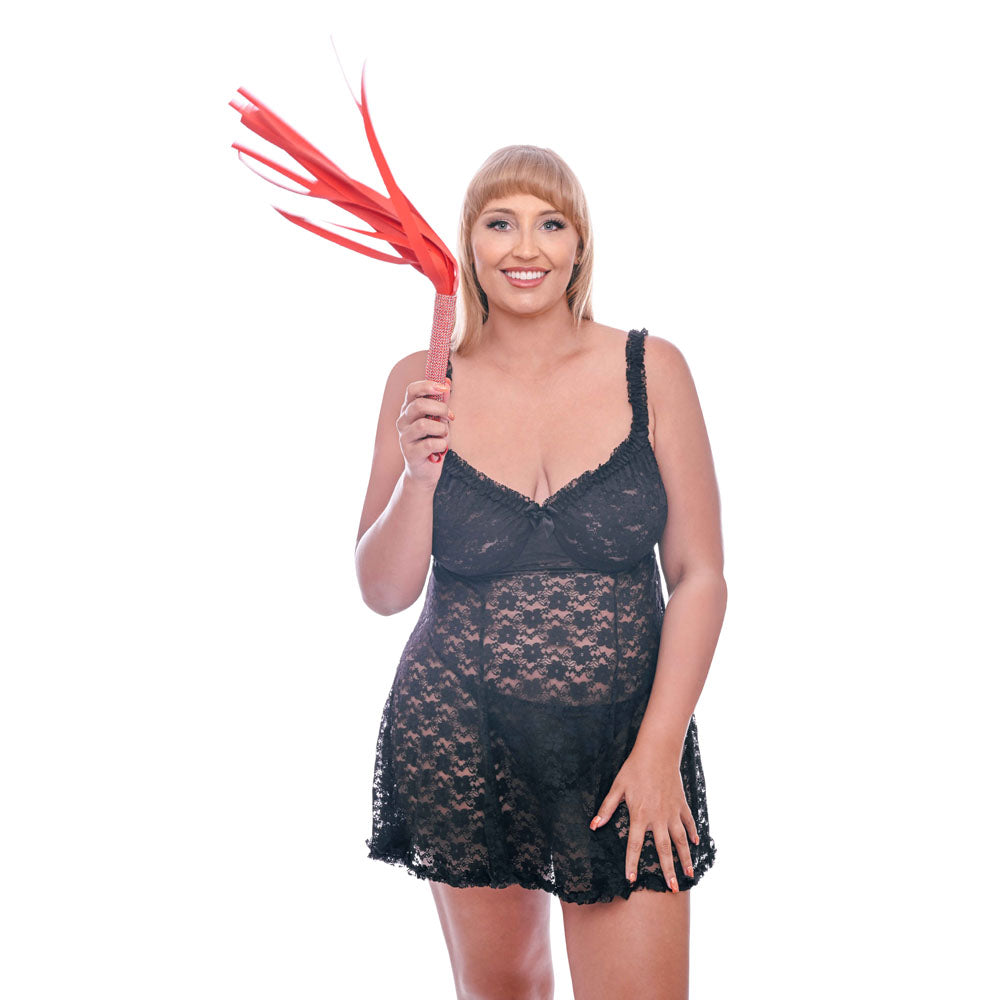 Sex & Mischief Amor Sparkle Flogger Red 33 Cm Flogger Whip