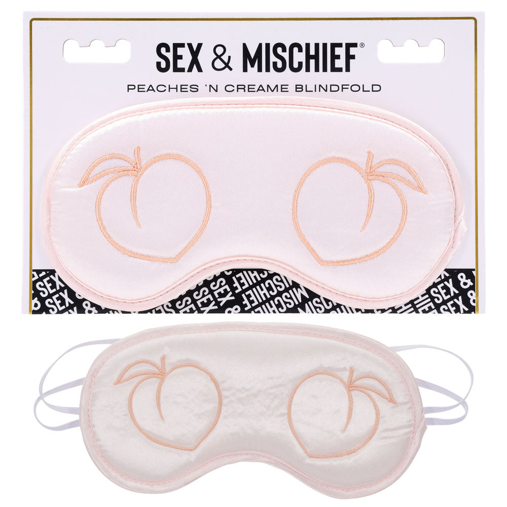 Sex & Mischief Peaches N Crea Me Blindfold Peach Eyemask