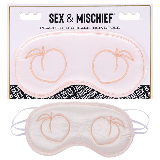 Sex & Mischief Peaches N Crea Me Blindfold Peach Eyemask