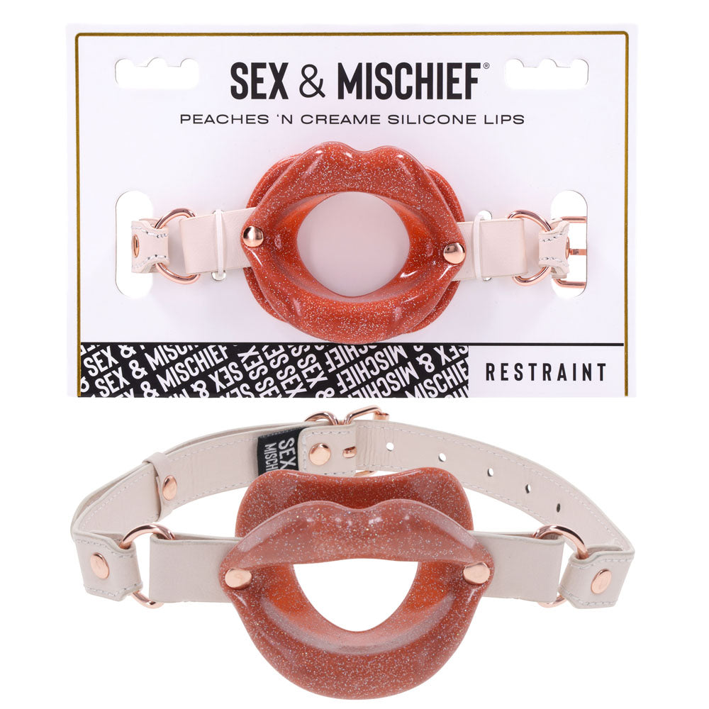 Sex & Mischief Peaches N Crea Me Silicone Lips Peach Mouth Restraint