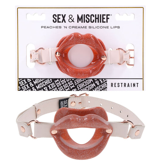 Sex & Mischief Peaches N Crea Me Silicone Lips Peach Mouth Restraint