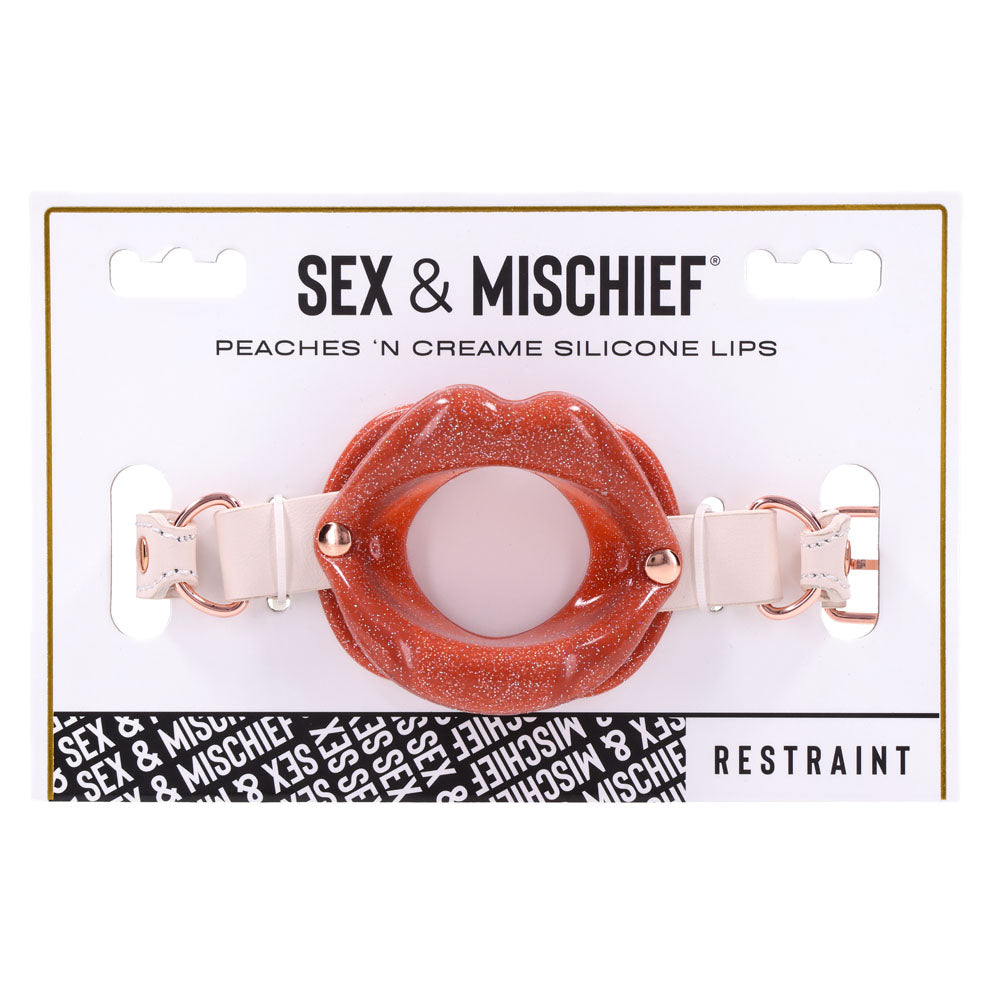 Sex & Mischief Peaches N Crea Me Silicone Lips Peach Mouth Restraint