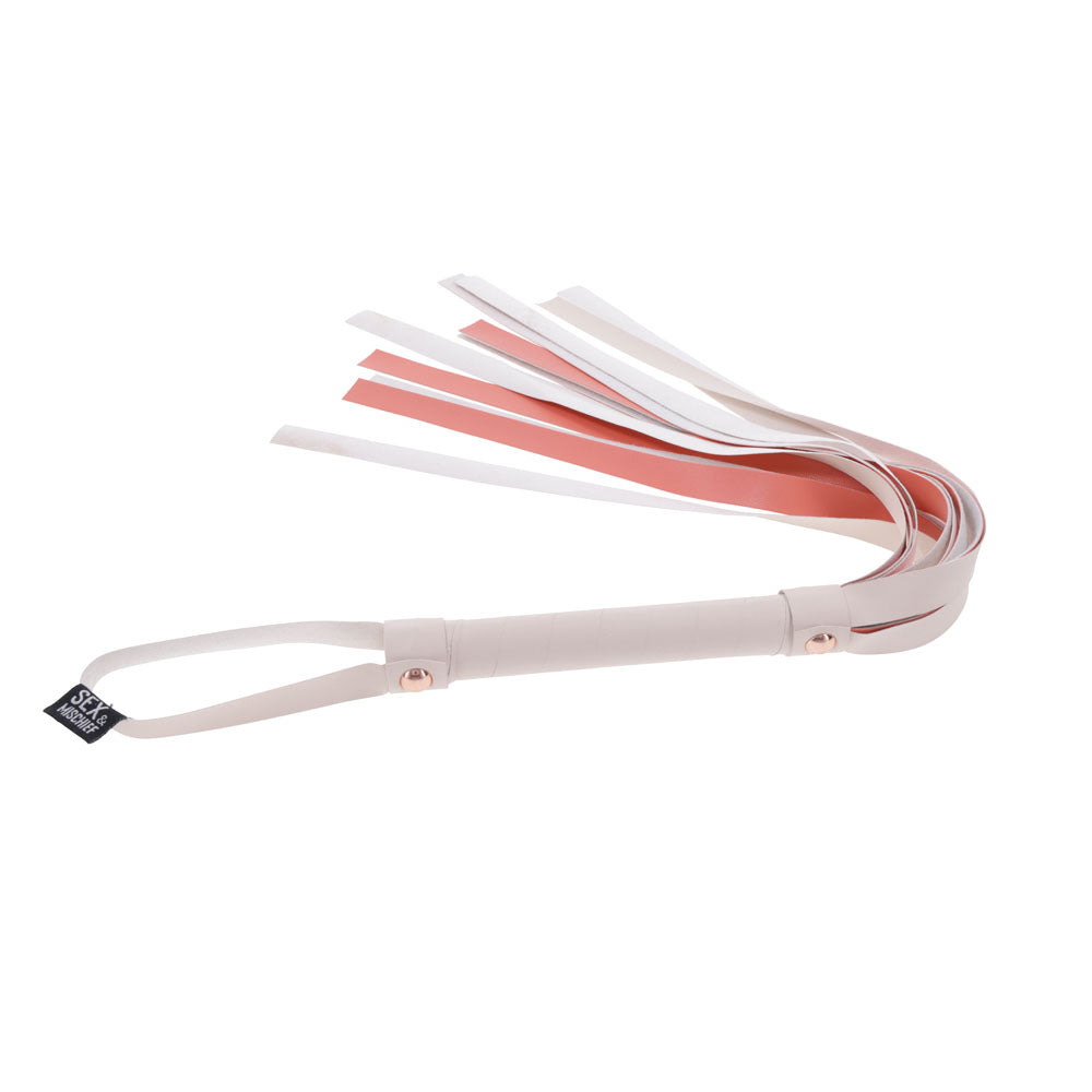 Sex & Mischief Peaches N Crea Me Stripe Flogger Peach 80 Cm Flogger Whip