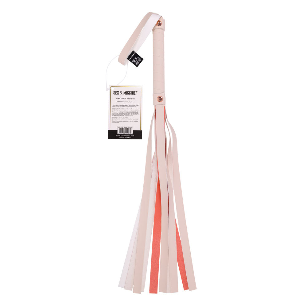 Sex & Mischief Peaches N Crea Me Stripe Flogger Peach 80 Cm Flogger Whip